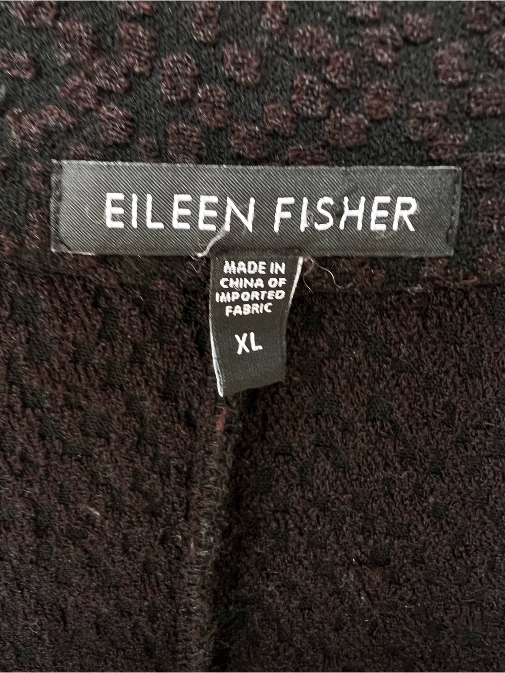 Eileen Fisher Textured Knit Blazer Jacket Black XL 3 Button Stretch Pockets - Picture 2 of 6